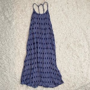 Roxy Midi Blue Pattern Dress Size Medium
